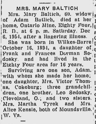 Mary Baltich obit